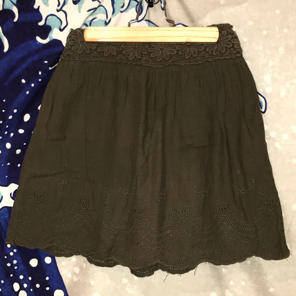 Olive Green Skater Skirt